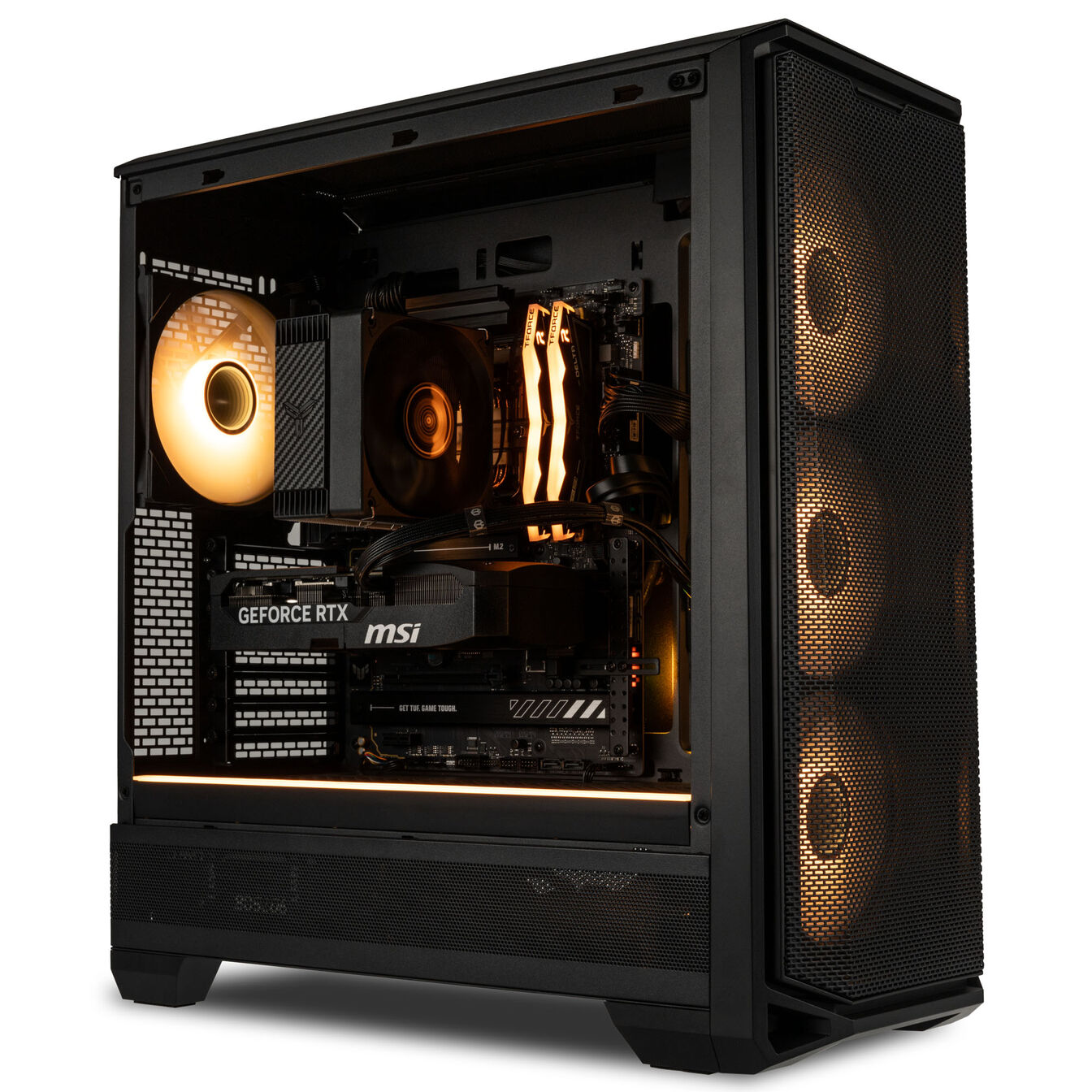 KingForge Gaming-PC Gold, AMD Ryzen 5 7500X3D, RTX 5070, Phanteks Eclipse G400A – Fertig-PC - King Mod Systems - vue 5