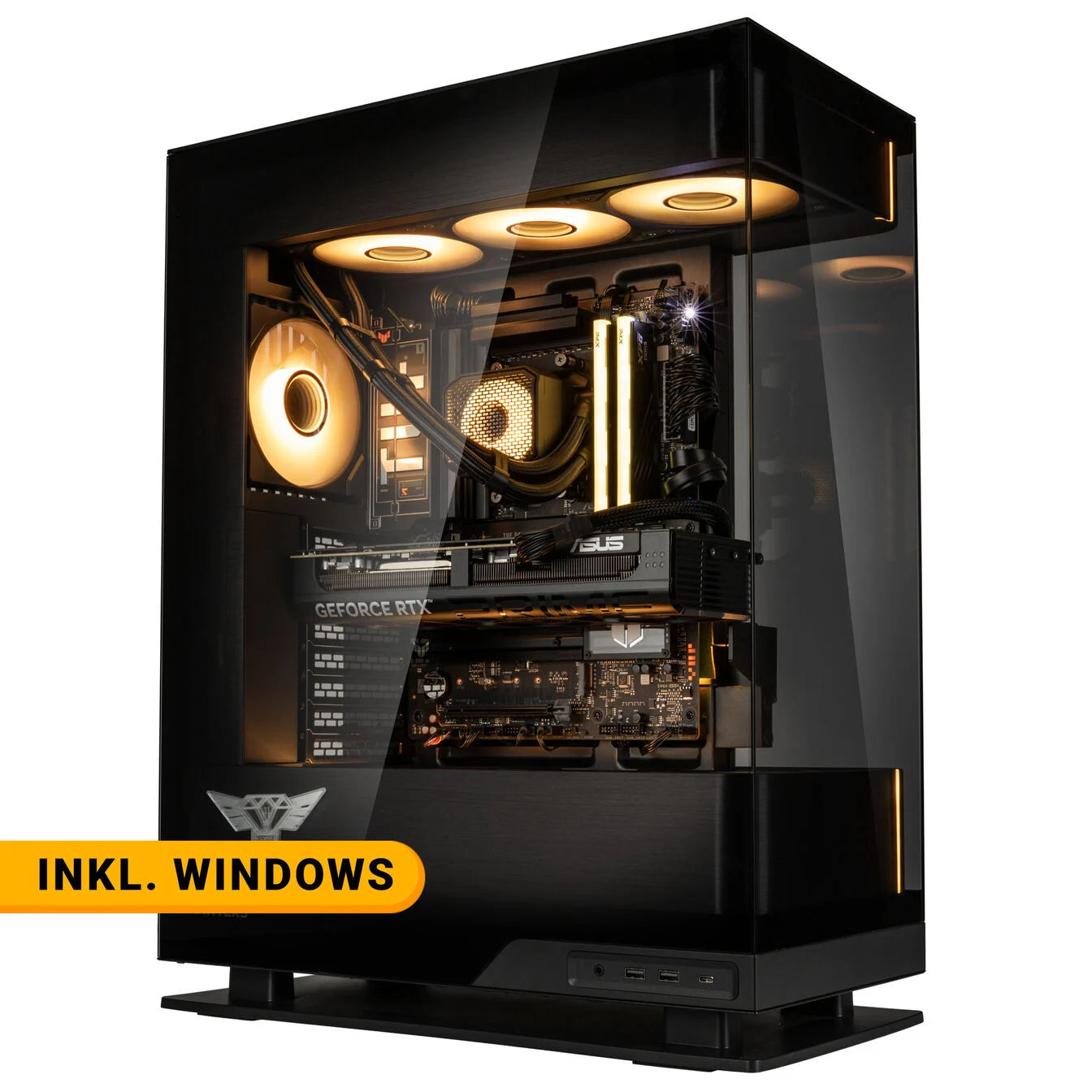 KingForge Gaming-PC Diamant, AMD Ryzen 7 9800X3D, RTX 5080, Phanteks Evolv X2 – Fertig-PC avec Windows - King Mod Systems - vue 2