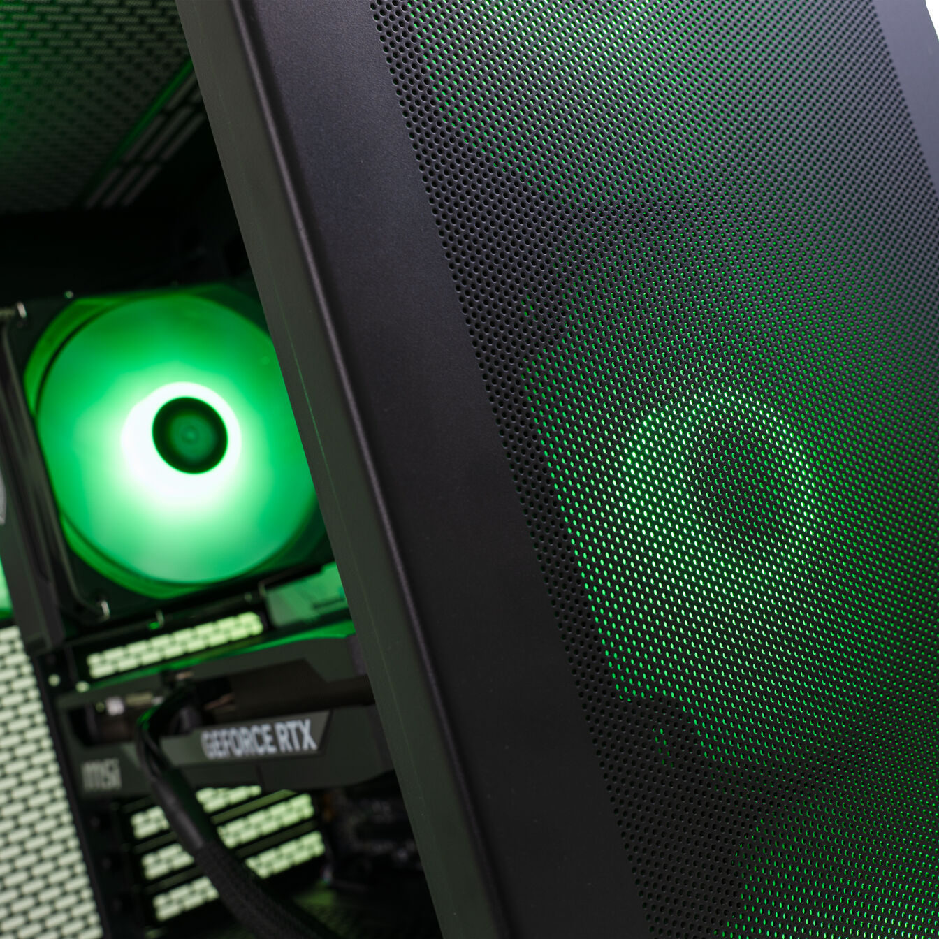 Gaming-PC Mach 5 vert, AMD Ryzen 5 7500X3D, RTX 5070 Ti - King Mod Systems - vue 7