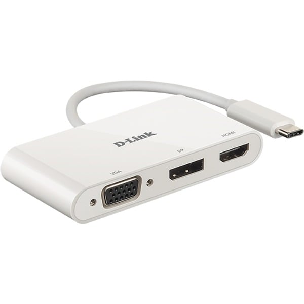D-Link USB Adapter, USB-C Stecker > VGA + HDMI + DisplayPort Buchse - D-Link