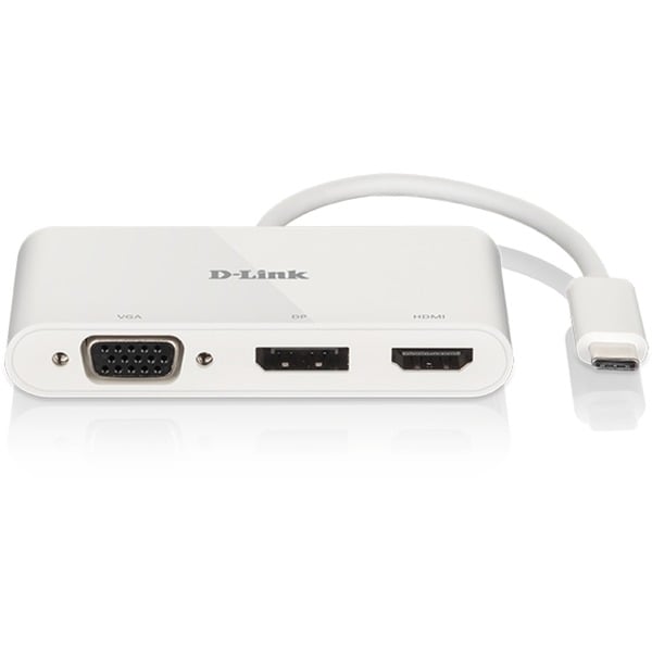 D-Link USB Adapter, USB-C Stecker > VGA + HDMI + DisplayPort Buchse - D-Link - vue 2