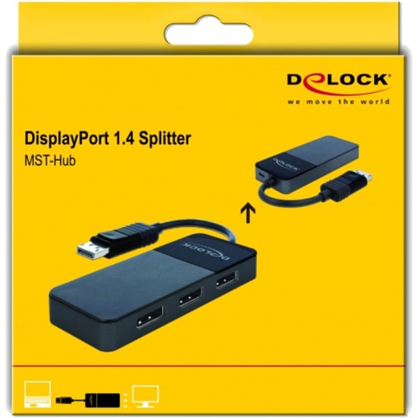 DeLOCK DisplayPort Splitter 1.4 1x DisplayPort > 3x DisplayPort - DeLOCK - vue 4