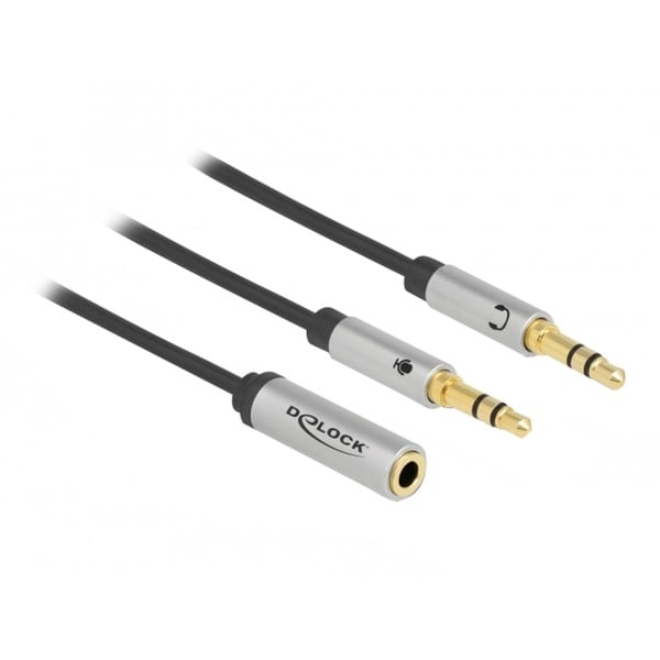 DeLOCK Headset Adapter 3,5mm 4 Pin jacknbuchse > 2x 3,5mm 3Pin jacknstecker - DeLOCK