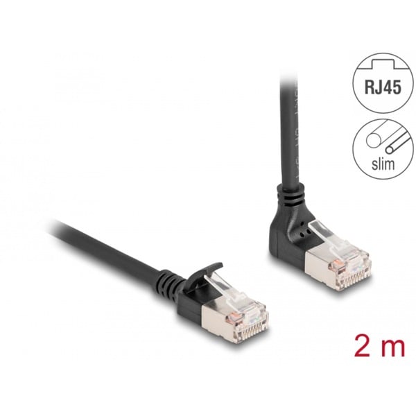 DeLOCK Patchkabel RJ-45 Cat.6a S/FTP, Slim 90° gewinkelt - DeLOCK - vue 2