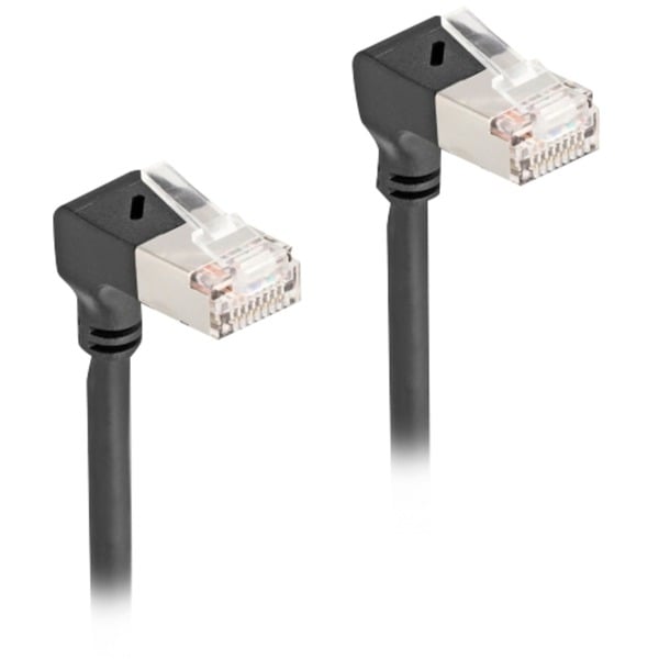 DeLOCK Patchkabel RJ-45 Cat.6a S/FTP, Slim 90° gewinkelt - DeLOCK