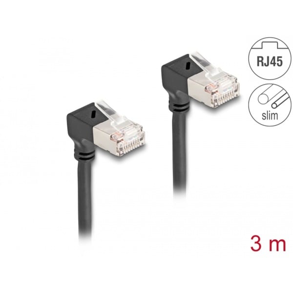 DeLOCK Patchkabel RJ-45 Cat.6a S/FTP, Slim 90° gewinkelt - DeLOCK - vue 2