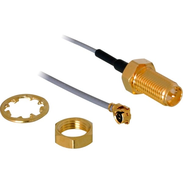DeLOCK RP-SMA Buchse zum Einbau > MHF/U.FL-LP-068 Stecker, Adapter - DeLOCK
