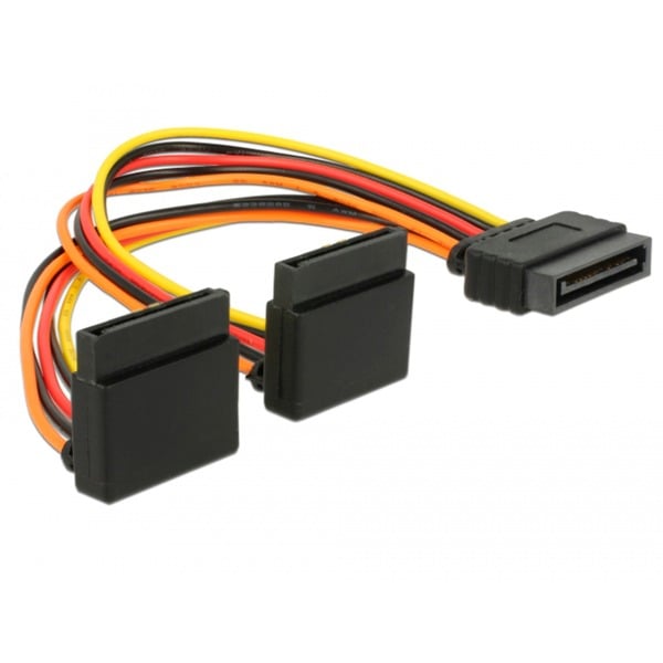 (€ 23,47 / 1 m) DeLOCK Stromkabel SATA 15Pin (Stecker) > 2x SATA 15Pin (Buchse) - DeLOCK