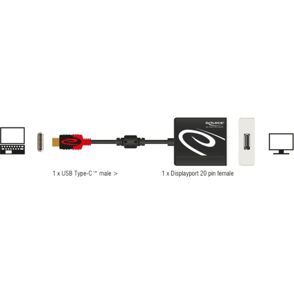 DeLOCK USB Adapter, USB-C Stecker > DisplayPort Buchse - DeLOCK - vue 2