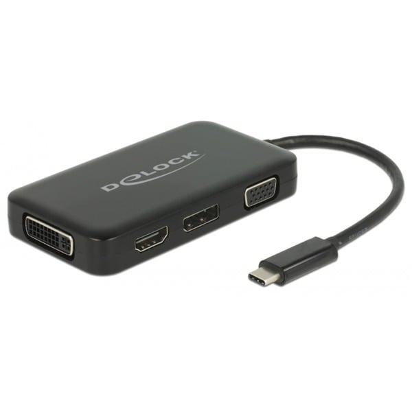 DeLOCK USB Adapter, USB-C Stecker > VGA + HDMI + DVI + DisplayPort Buchse - DeLOCK