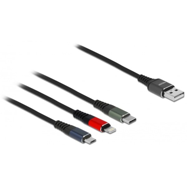 DeLOCK USB câble de charge, USB-A Stecker > USB-C + Micro USB + Lightning Stecker - DeLOCK - vue 2