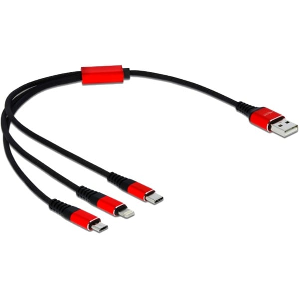 DeLOCK USB câble de charge, USB-A Stecker > USB-C + Micro USB + Lightning Stecker - DeLOCK - vue 2