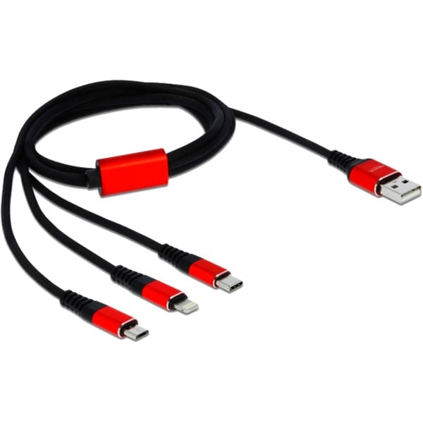 DeLOCK USB câble de charge, USB-A Stecker > USB-C + Micro USB + Lightning Stecker - DeLOCK - vue 2