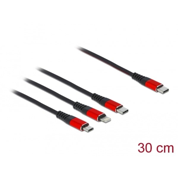DeLOCK USB câble de charge, USB-C Stecker > Micro-USB + USB-C + Lightning Stecker - DeLOCK - vue 2