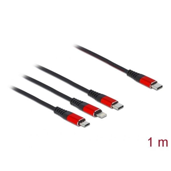 DeLOCK USB câble de charge, USB-C Stecker > Micro-USB + USB-C + Lightning Stecker - DeLOCK - vue 2