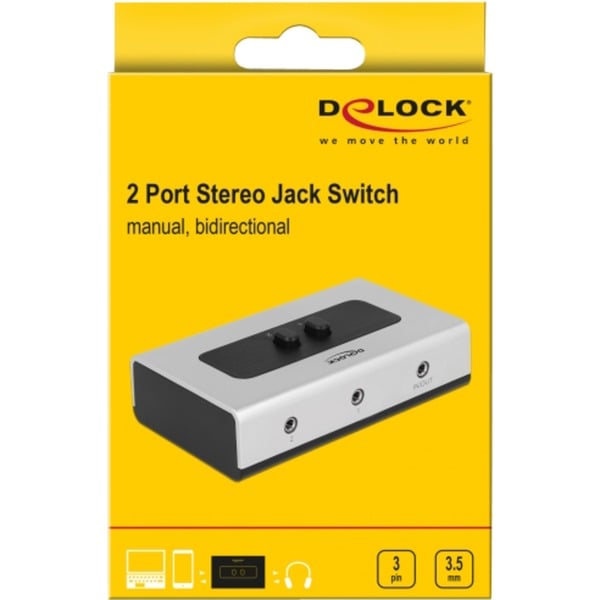DeLOCK Umschalter jack 3,5mm 2 Port manuell bidirektional, Switch - DeLOCK - vue 2