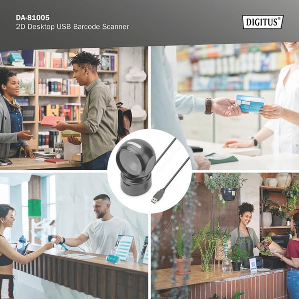 Digitus 1D 2D Desktop USB Barcode Scanner, Barcode-Scanner - Digitus - vue 7