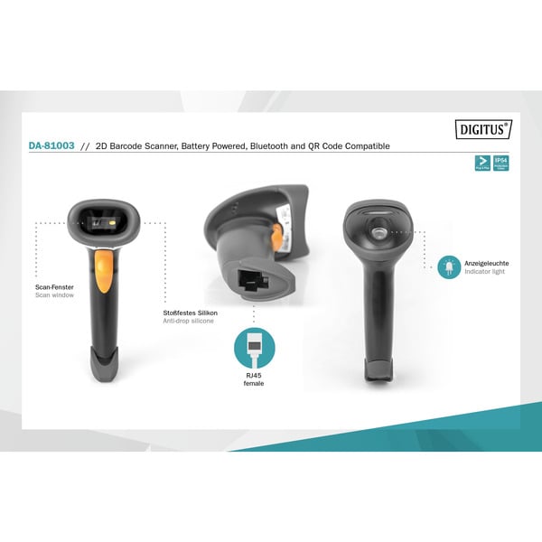 Digitus 2D Bluetooth Barcode Scanner, Barcode-Scanner - Digitus - vue 10