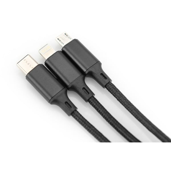 Digitus 3-in-1 câble de charge, USB-A > Lightning + USB-C + Micro-USB - Digitus - vue 4
