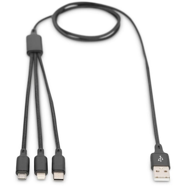 Digitus 3-in-1 câble de charge, USB-A > Lightning + USB-C + Micro-USB - Digitus - vue 5