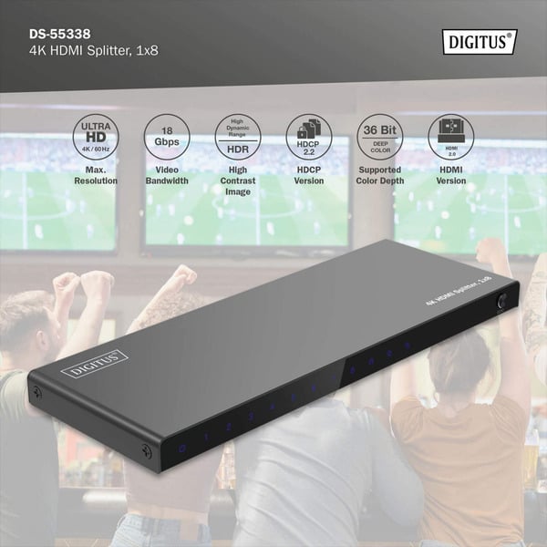 Digitus 4K HDMI Splitter, 1x8 - Digitus - vue 7