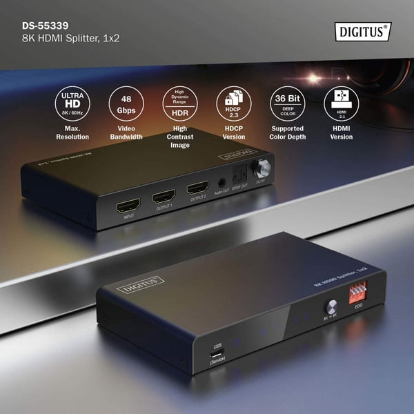 Digitus 8K HDMI Splitter, 1x2 - Digitus - vue 7