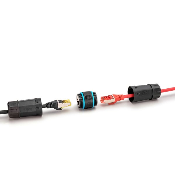 Digitus CAT.6A Außenanschluss-Kupplung, IP68, RJ-45 - Digitus - vue 6