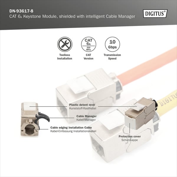 (€ 2,71 / pièces) Digitus Cat.6a Keystone-Modul, geschirmt - Digitus - vue 6