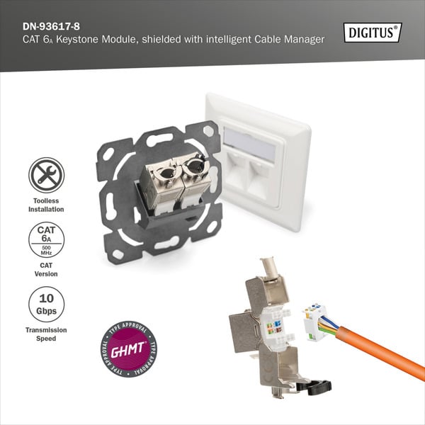 (€ 2,71 / pièces) Digitus Cat.6a Keystone-Modul, geschirmt - Digitus - vue 10