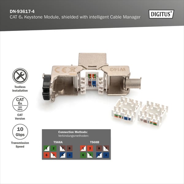 (€ 3,15 / pièces) Digitus Cat.6a Keystone-Modul, geschirmt - Digitus - vue 8