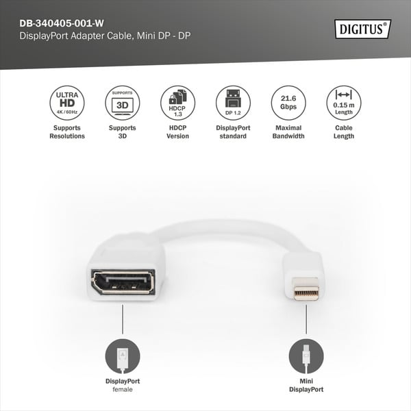 € 3,77 Digitus DisplayPort Adapterkabel - Digitus - vue 3