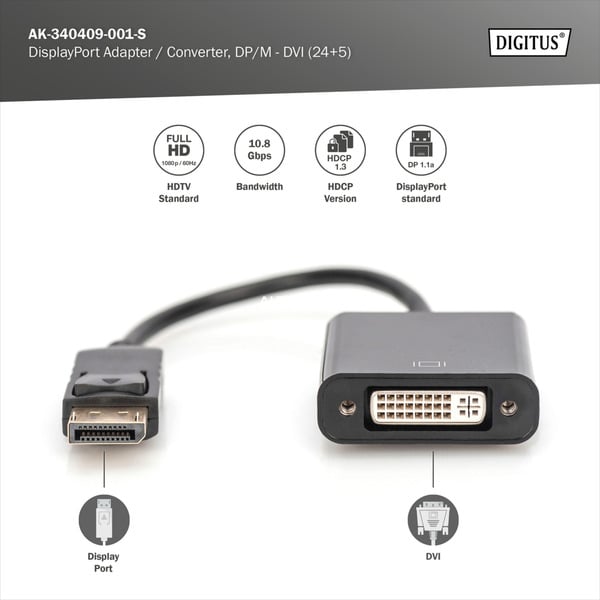 € 4,78 Digitus DisplayPort - DVI Adapter / Konverter - Digitus - vue 6