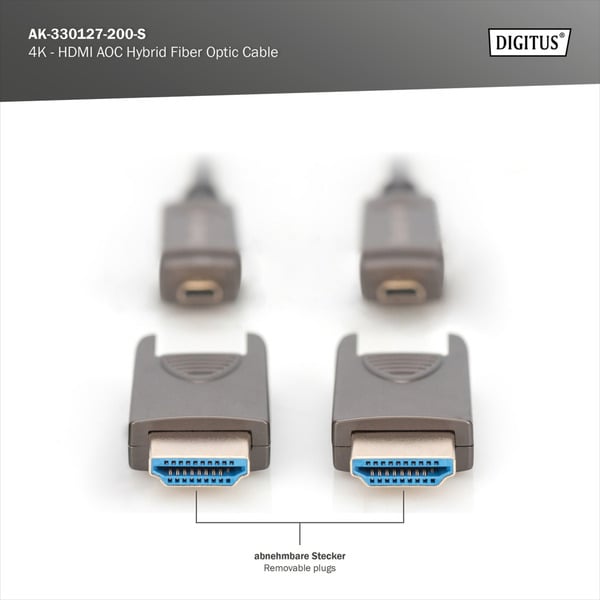 Digitus HDMI / Micro HDMI AOC Hybrid Glasfaserkabel, UHD 4K - Digitus - vue 5