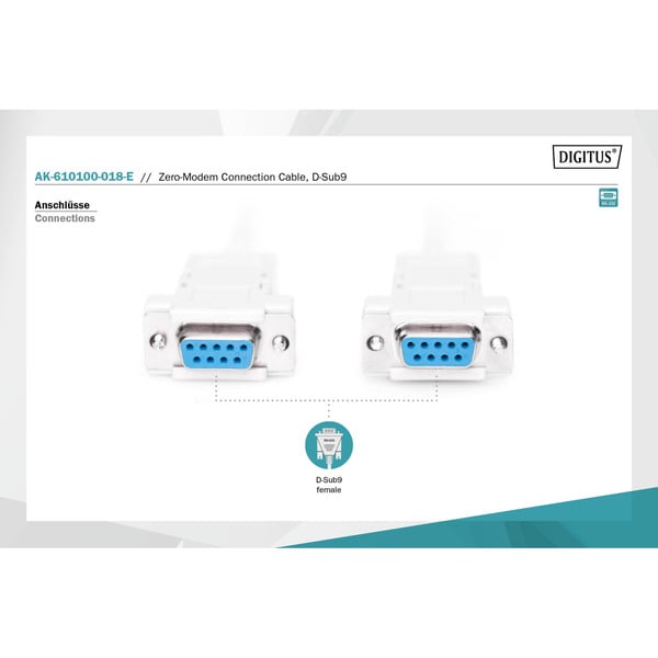 (€ 1,12 / 1 m) Digitus Null-Modem Anschlusskabel - Digitus - vue 4
