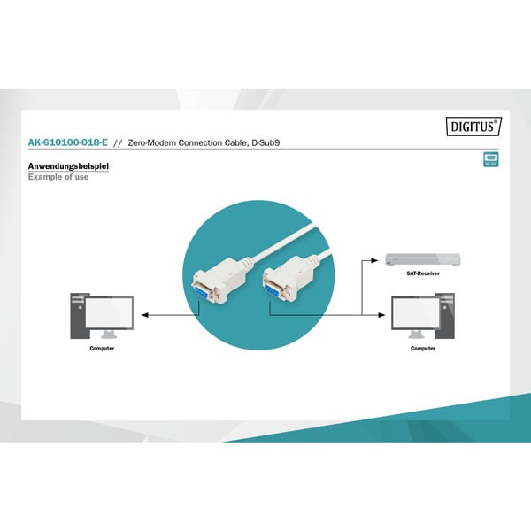 (€ 1,12 / 1 m) Digitus Null-Modem Anschlusskabel - Digitus - vue 5