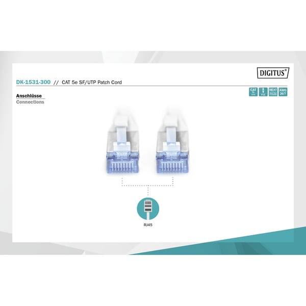 Digitus Patchkabel CAT 5e SF/UTP 1m - Digitus - vue 3