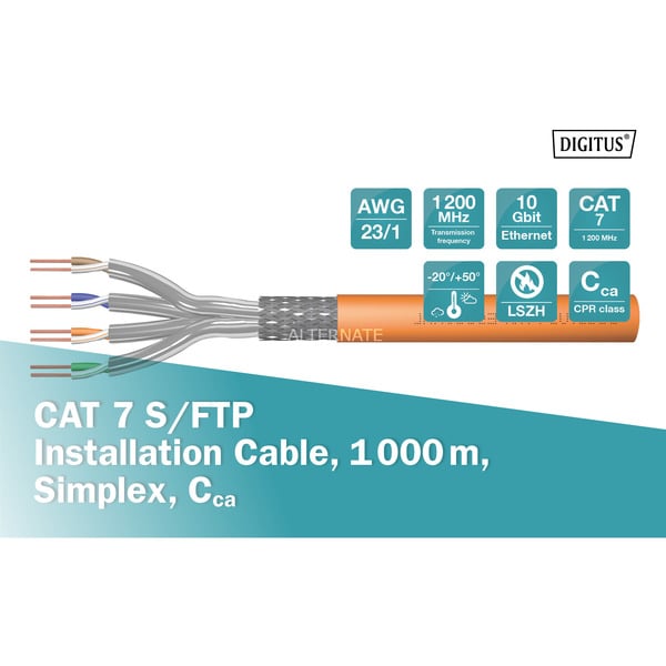 Digitus Professional Cat.7 S/FTP Verlegekabel simplex, Cca - Digitus - vue 4