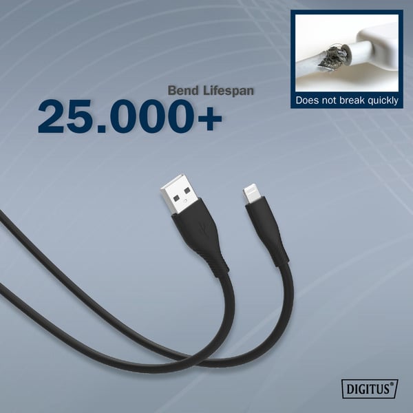 Digitus USB 2.0 Silikon-câble USB-A > Lightning, MFI zertifiziert - Digitus - vue 6