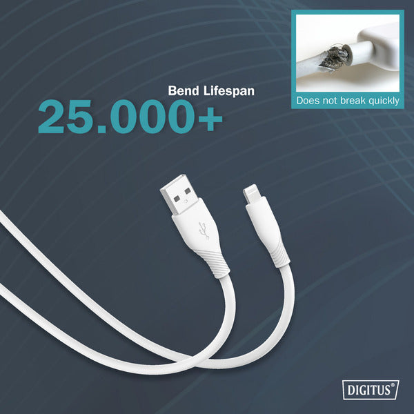 Digitus USB 2.0 Silikon-câble USB-A > Lightning, MFI zertifiziert - Digitus - vue 8