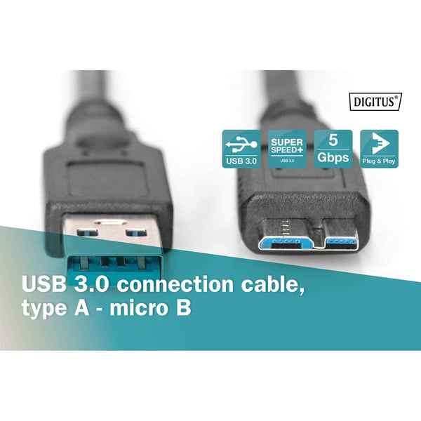 (€ 4,11 / 1 m) Digitus USB 3.2 Gen 1 Anschlusskabel USB-A > Micro USB-B - Digitus - vue 5
