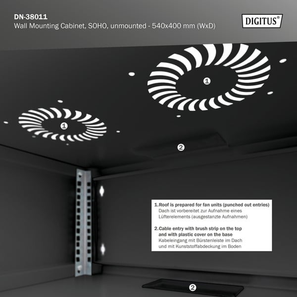 Digitus Wandgehäuse, SOHO, unmontiert - 540x400 mm (BxT), IT-Schrank - Digitus - vue 15