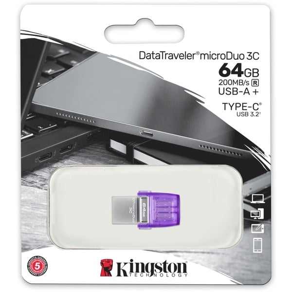 Kingston DataTraveler microDuo 3C 64 GB, USB-Stick - Kingston - vue 5