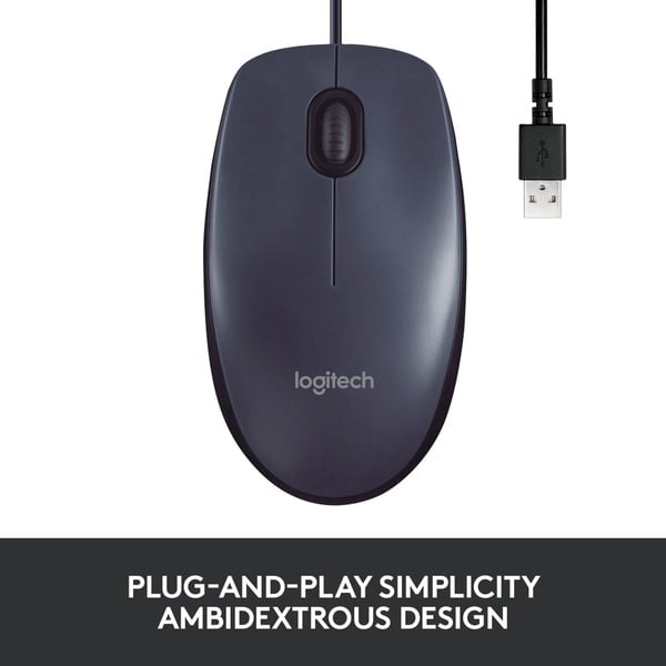 Logitech B100 Optical USB Mouse for Business, souris - Logitech - vue 3