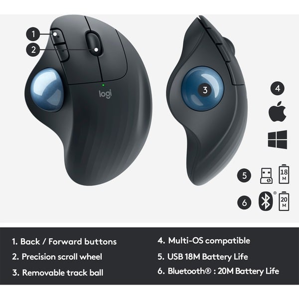 Logitech ERGO M575 for Business, Trackball - Logitech - vue 6