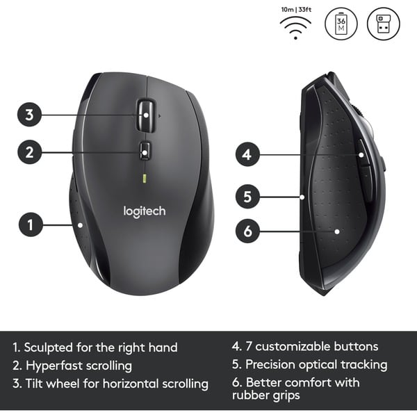 Logitech M705 Marathon, souris - Logitech - vue 6