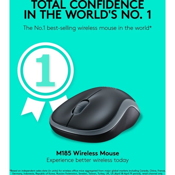 Logitech Wireless Mouse M185, souris - Logitech - vue 2