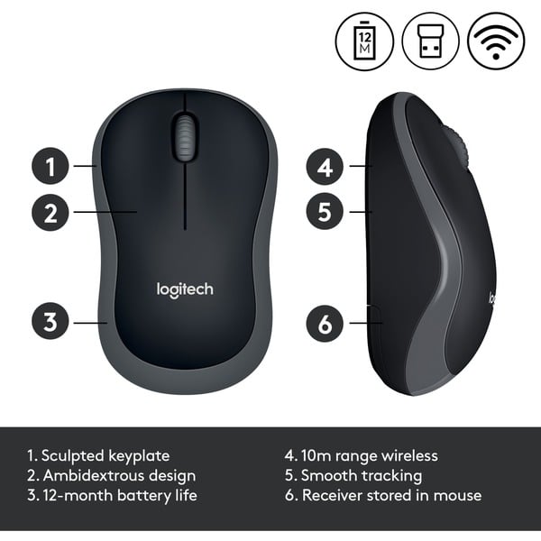 Logitech Wireless Mouse M185, souris - Logitech - vue 4