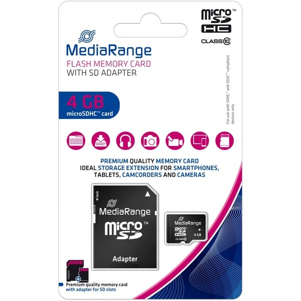 MediaRange 4 GB microSDHC, Speicherkarte - MediaRange - vue 3