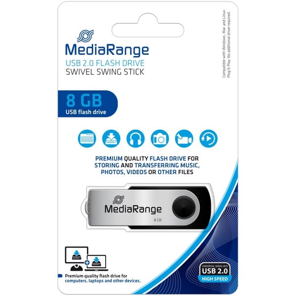 MediaRange Flexi-Drive 8 GB, USB-Stick - MediaRange - vue 3