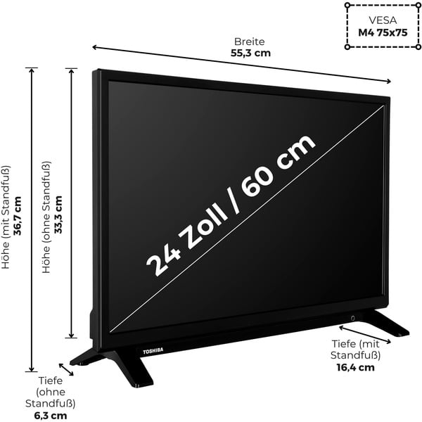 Toshiba 24WV2F63DAZ, LED-Fernseher - Toshiba - vue 3